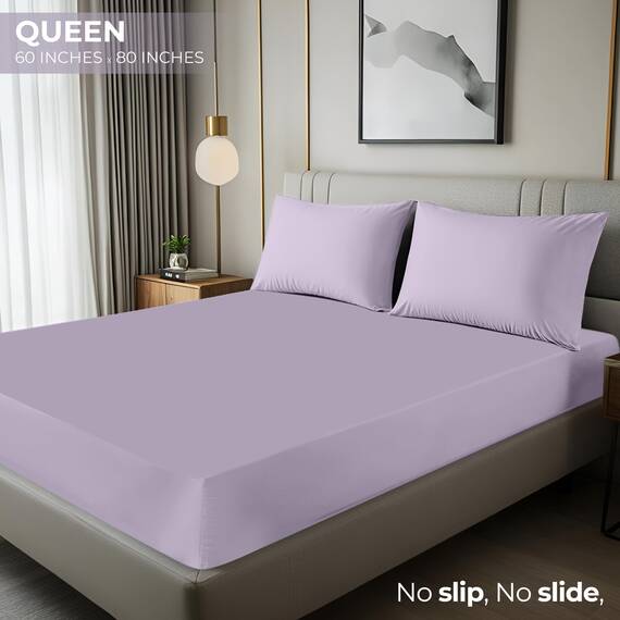 Utopia Bedding Queensize-Spannbettlaken, Tiefe Taschen, weiche Mikrofaser, schrumpft und lichtbeständig, pflegeleicht, nur 1 Spannbetttuch (Lavendel)