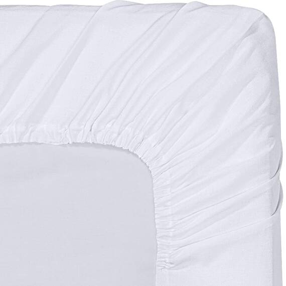 Utopia Bedding Spannbettlaken für Doppelbett, weiche gebürstete Mikrofaser, tiefe Taschen, schrumpffrei und lichtbeständig, pflegeleicht, Großpackung mit 24 Stück (Weiß)