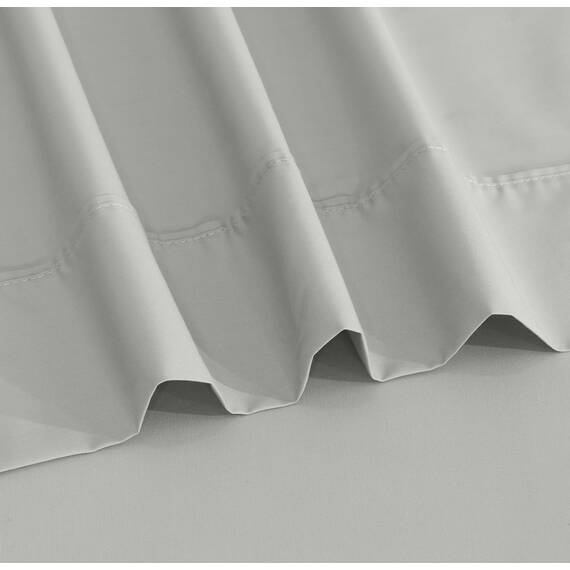 RUVANTI Bettlaken-Set aus 100 % Baumwolle, atmungsaktive Perkal-Webart, 35,6 cm tiefe Taschen, Hotelstandard, angenehm kühl, langlebig, einfarbig, California-King-Size, 4-teilig, Silber