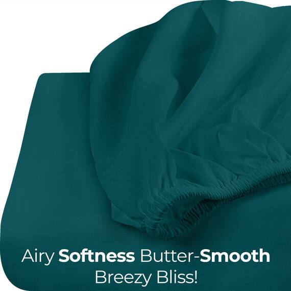 Utopia Bedding Queensize-Spannbettlaken, Tiefe Taschen, weiche Mikrofaser, schrumpft und lichtbeständig, pflegeleicht, nur 1 Spannbetttuch, Blaugrün