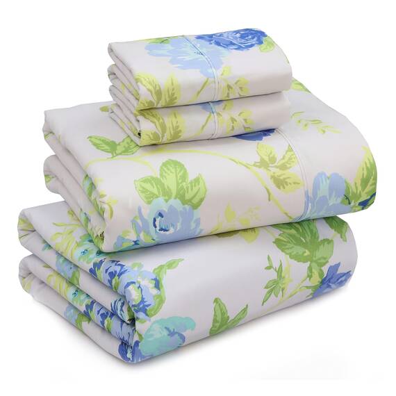 RUVANTI Queen-Bettwäsche-Set, gebürstete Mikrofaser, 4-teilig (1 Spannbetttuch, 1 Bettlaken, 2 Kissenbezüge), mit 38,1 cm tiefen Taschen, leicht und bequem, Premium-Hotel-Bettwäsche, Vitalität