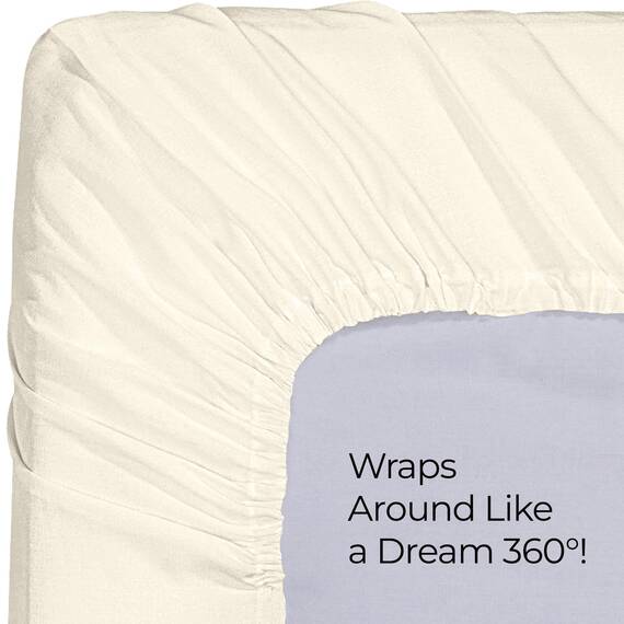 Utopia Bedding Queen Spannbettlaken, Unterlaken, Tiefe Taschen, Weiche Mikrofaser, Schrumpf- und Lichtbeständig, Pflegeleicht, 1 Spannbettlaken (Elfenbein)
