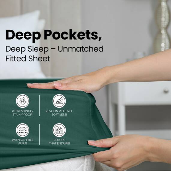 Utopia Bedding, Spannbetttuch für Einzelbett, Bettlaken, tiefe Taschen, weiche Mikrofaser, schrumpf- und farbecht, pflegeleicht, nur 1 Spannbetttuch (Smaragd)