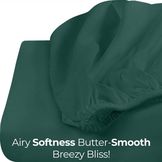 Utopia Bedding, Spannbetttuch für Einzelbett, Bettlaken, tiefe Taschen, weiche Mikrofaser, schrumpf- und farbecht, pflegeleicht, nur 1 Spannbetttuch (Smaragd)