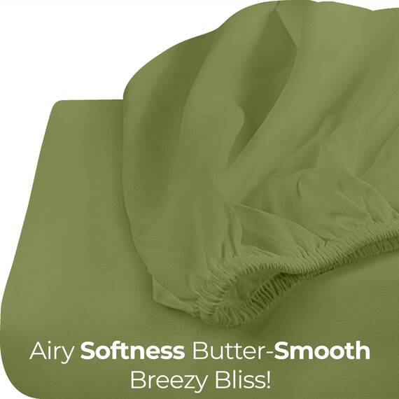 Utopia Bedding Queen-Size Spannbettlaken, Tiefe Taschen, weiche Mikrofaser, schrumpf- und farbbeständig, pflegeleicht, nur 1 Spannbettlaken (Olivgrün)
