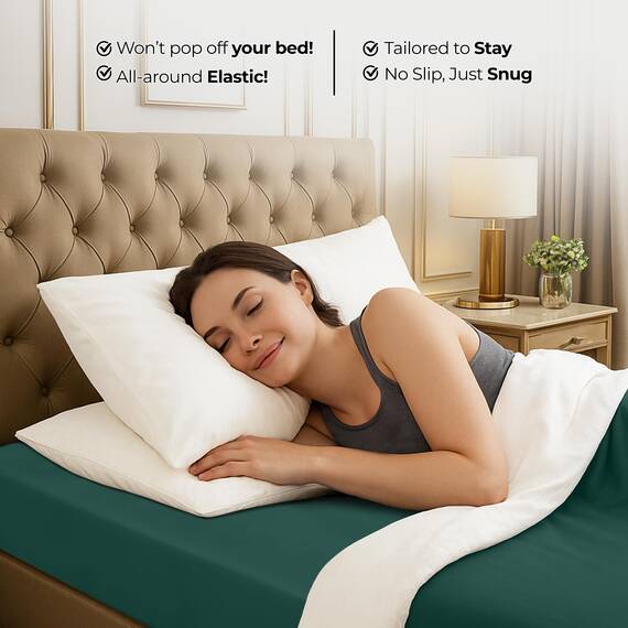 Utopia Bedding, Spannbetttuch für Einzelbett, Bettlaken, tiefe Taschen, weiche Mikrofaser, schrumpf- und farbecht, pflegeleicht, nur 1 Spannbetttuch (Smaragd)