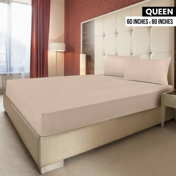 Utopia Bedding Spannbettlaken für Queen-Size, 2 Stück, weich gebürstete Mikrofaser, Tiefe Taschen, schrumpf- und lichtbeständig, pflegeleicht (Queen, Beige)