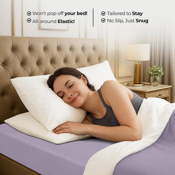 Utopia Bedding Queensize-Spannbettlaken, Tiefe Taschen, weiche Mikrofaser, schrumpft und lichtbeständig, pflegeleicht, nur 1 Spannbetttuch (Lavendel)