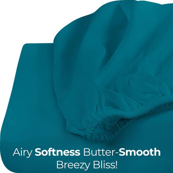 Utopia Bedding Queensize-Spannbetttuch – Bettlaken – Tiefe Tasche – weiche Mikrofaser – einlauf- und lichtbeständig, pflegeleicht, nur 1 Spannbetttuch (Denimblau)