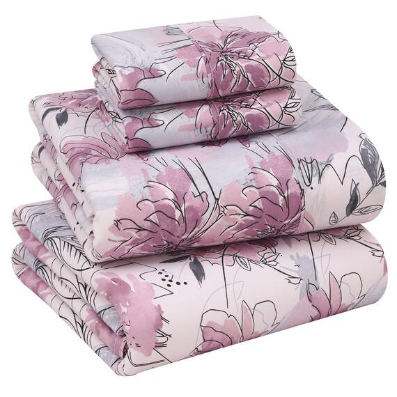 RUVANTI Bettlaken aus 100% Baumwolle, kühlendes Perkal-Bettlaken für California-King-Size-Bett, atmungsaktiv und langlebig, Cal King Bettlaken-Set, 40,6 cm Tiefe Taschen, fliederfarbenes