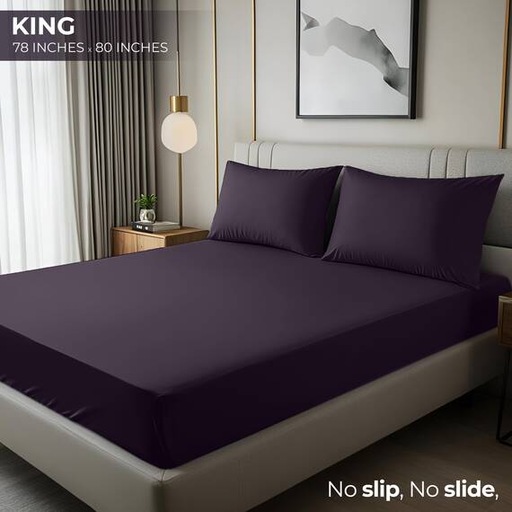Utopia Bedding Spannbettlaken für King-Size-Betten, Tiefe Tasche, weiche Mikrofaser, schrumpf- und lichtbeständig, pflegeleicht, nur 1 Spannbetttuch (lila)