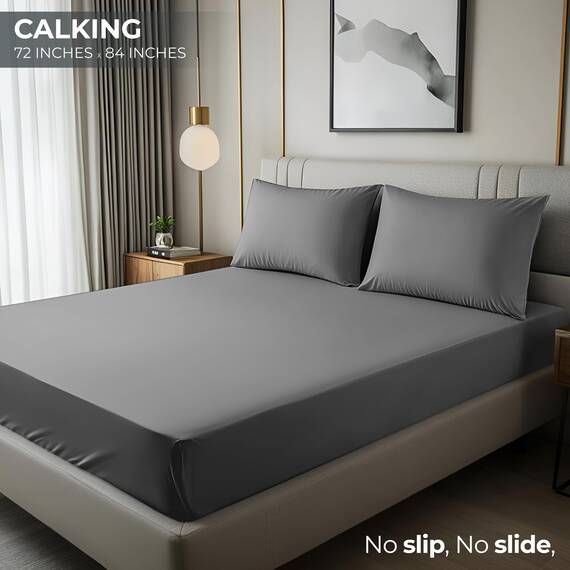 Utopia Bedding Cal King Spannbetttuch – Bettlaken – Tiefe Tasche – weiche Mikrofaser – schrumpft und verblasst Nicht, pflegeleicht, nur 1 Spannbetttuch (grau)