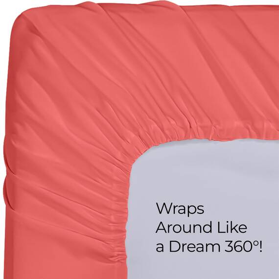Utopia Bedding Spannbetttuch, Tiefe Taschen, weiche Mikrofaser, schrumpft und lichtbeständig, pflegeleicht, nur 1 Spannbetttuch (Koralle)