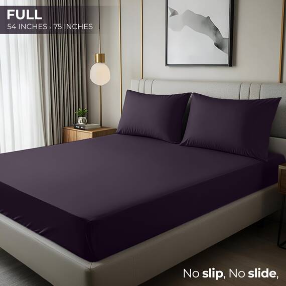 Utopia Bedding Spannbetttuch, Tiefe Tasche, weiche Mikrofaser, schrumpft und lichtbeständig, pflegeleicht, nur 1 Spannbetttuch, Violett