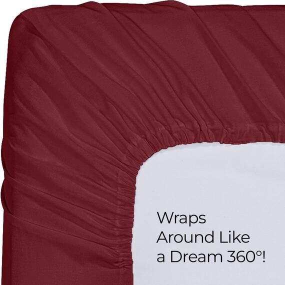 Utopia Bedding Spannbettlaken für King-Size-Betten, Tiefe Tasche, weiche Mikrofaser, schrumpf- und lichtbeständig, pflegeleicht, 1 Spannbetttuch (Rot/Burgunderrot)