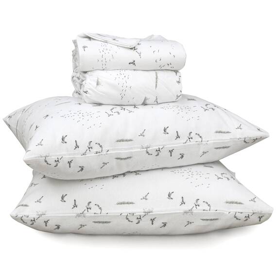 RUVANTI 100% Baumwolle, 4-teiliges Flanell-Bettlaken, Queen-Size, Tiefe Tasche, warm, super weich, atmungsaktiv, feuchtigkeitsableitend, Spannbetttuch, 2 Kissenbezüge – cremeweiße Blume