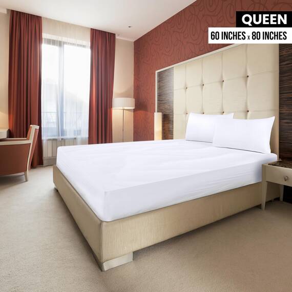 Utopia Bedding Queensize-Spannbettlaken, Großpackung mit 2 Spannbettlaken, weich gebürstete Mikrofaser, Tiefe Taschen, schrumpft und lichtbeständig, pflegeleicht (weiß)