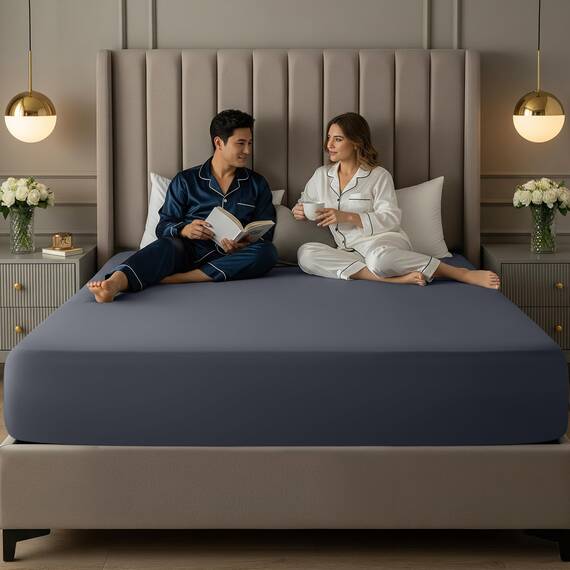 Utopia Bedding Spannbetttuch für Kingsize-Betten, extra Tiefe Taschen, Taschenhöhe 53 cm, weiche Mikrofaser, schrumpf- und farbecht, pflegeleicht, nur 1 Spannbetttuch (grau)