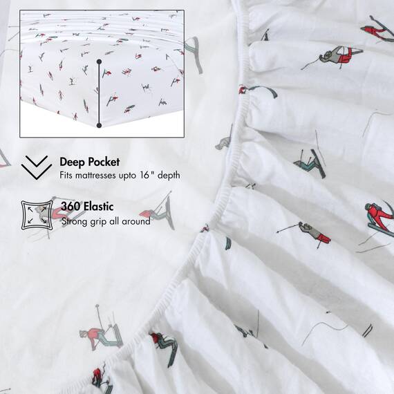 RUVANTI Flurry Friends Bettlaken aus 100% Baumwollflanell, Queensize, 4 Stück