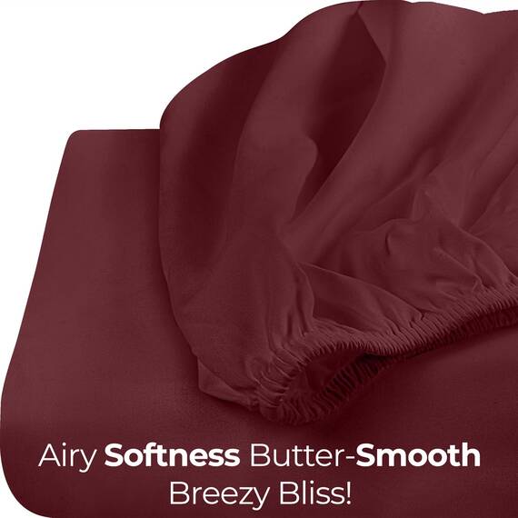 Utopia Bedding Spannbettlaken für King-Size-Betten, Tiefe Tasche, weiche Mikrofaser, schrumpf- und lichtbeständig, pflegeleicht, 1 Spannbetttuch (Rot/Burgunderrot)