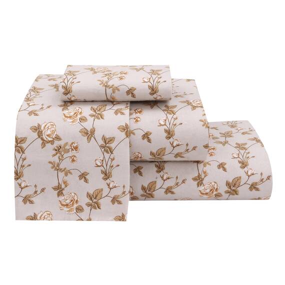 RUVANTI Flanell-Bettlaken-Sets für Queen-Size-Betten – 100 % Baumwolle, gebürstetes Flanell-Bettwäsche-Set – tiefe Taschen 40,6 cm (passend für bis zu 45,7 cm) – alle Jahreszeiten atmungsaktiv und