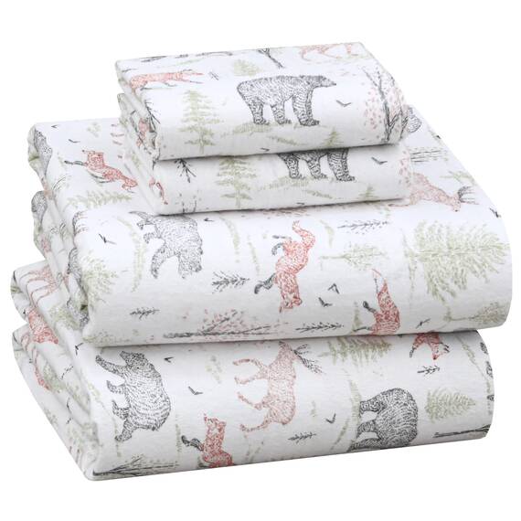 RUVANTI Flanell-Bettlaken-Sets für Queen-Size-Betten – 100 % Baumwolle, gebürstetes Flanell-Bettwäsche-Set – tiefe Taschen 40,6 cm (passend für bis zu 45,7 cm) – alle Jahreszeiten atmungsaktiv und
