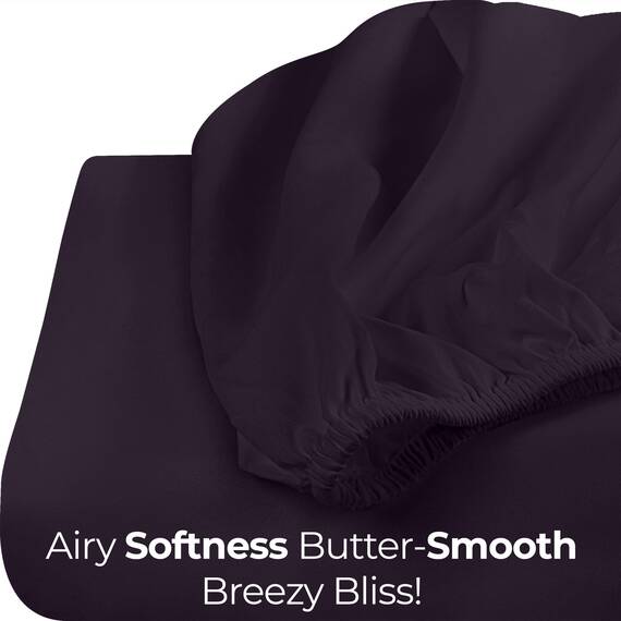 Utopia Bedding Spannbettlaken für King-Size-Betten, Tiefe Tasche, weiche Mikrofaser, schrumpf- und lichtbeständig, pflegeleicht, nur 1 Spannbetttuch (lila)