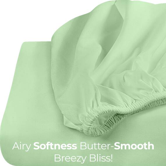 Utopia Bedding Full Spannbettlaken, Unterlaken, Tiefe Taschen, Weiche Mikrofaser, Schrumpf- und Lichtbeständig, Pflegeleicht, 1 Spannbettlaken (Salbeigrün)