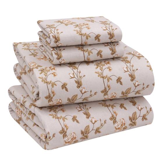 RUVANTI Flanell-Bettlaken-Sets für Queen-Size-Betten – 100 % Baumwolle, gebürstetes Flanell-Bettwäsche-Set – tiefe Taschen 40,6 cm (passend für bis zu 45,7 cm) – alle Jahreszeiten atmungsaktiv und