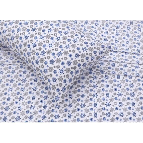 Ruvanti 100% Cotton 4 Piece Flannel Sheets Queen Snow Flake Print Deep Pocket -Warm-Super Soft - Breathable Moisture Wicking Flannel Bed Sheet Set Queen Include Flat Sheet, Fitted Sheet 2 Pillowcases