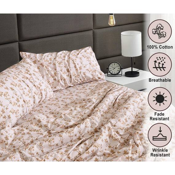 RUVANTI Flanell-Bettlaken-Sets für Queen-Size-Betten – 100 % Baumwolle, gebürstetes Flanell-Bettwäsche-Set – tiefe Taschen 40,6 cm (passend für bis zu 45,7 cm) – alle Jahreszeiten atmungsaktiv und