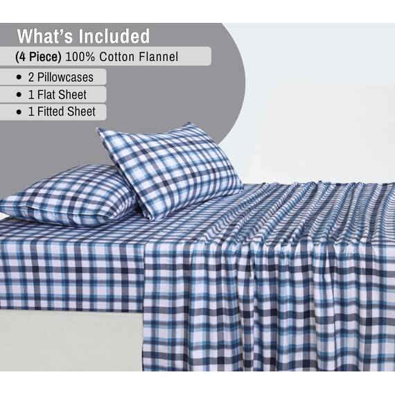 RUVANTI Flanell-Bettlaken, Queen-Size-Größe, 100% Baumwolle, doppelt gebürstet, Tiefe Taschen, 40,6 cm, Queen-Size-Bettlaken-Set, für alle Jahreszeiten, atmungsaktiv und extra weich, warm und