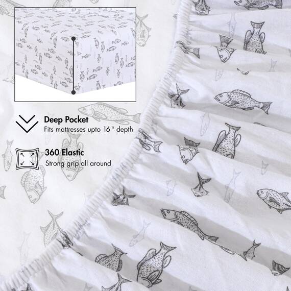 RUVANTI Flanell-Bettlaken-Sets für Queen-Size-Betten – 100% Baumwolle, gebürstetes Flanell-Bettwäsche-Set – Tiefe Taschen 40,6 cm (passend für bis zu 45,7 cm) – alle Jahreszeiten atmungsaktiv und