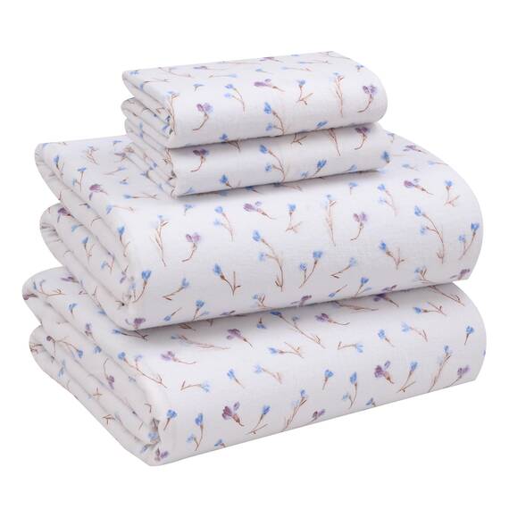 RUVANTI Flanell-Bettlaken-Sets in voller Größe – 100% Baumwolle, gebürstetes Flanell-Bettwäsche-Set – Tiefe Taschen 40,6 cm (passend für bis zu 45,7 cm) – alle Jahreszeiten atmungsaktiv und super