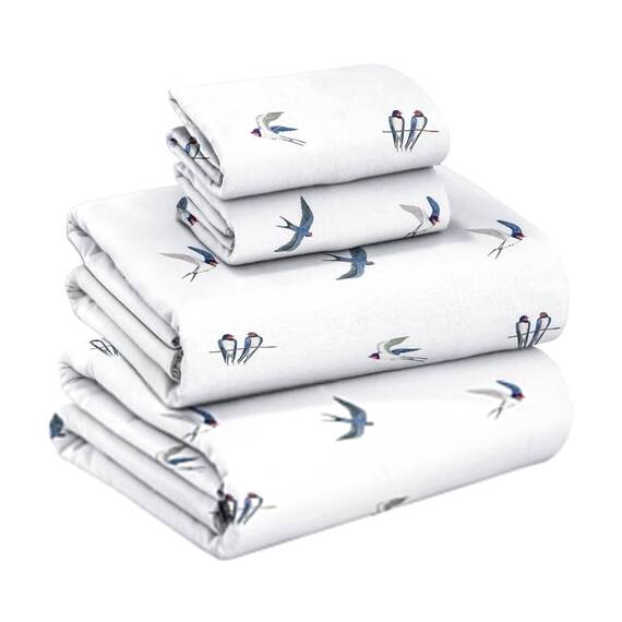 RUVANTI 100% Baumwolle, 4 Stück Flanell-Bettlaken, volle Tiefe Tasche, warm, super weich, atmungsaktiv, feuchtigkeitstransportierend, volle Größe, Spannbetttuch, 2 Kissenbezüge – besondere Anlässe