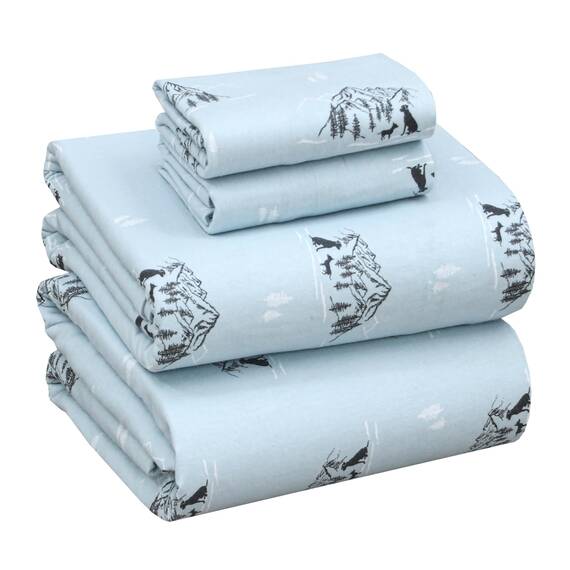 RUVANTI Flanell-Bettlaken-Sets für Queen-Size-Betten – 100 % Baumwolle, gebürstetes Flanell-Bettwäsche-Set – tiefe Taschen 40,6 cm (passend für bis zu 45,7 cm) – für alle Jahreszeiten atmungsaktiv und