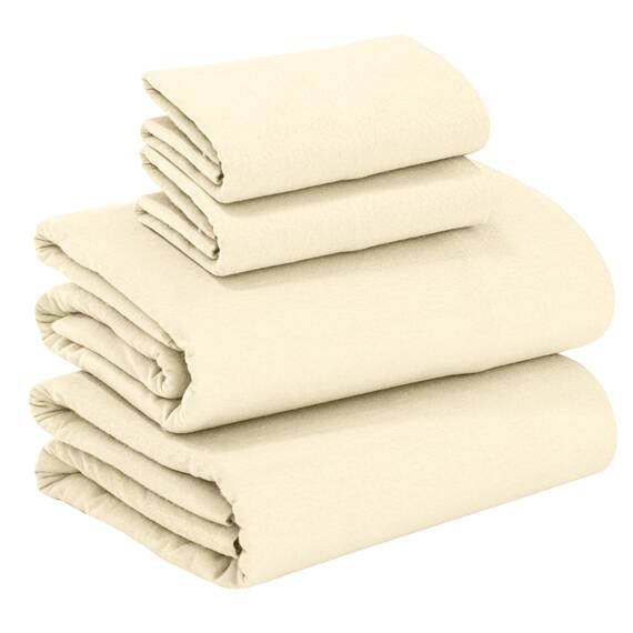 RUVANTI 100% Baumwolle, 4-teiliges Flanell-Bettlaken für King-Size-Bett, Tiefe Tasche, warm, super weich, atmungsaktiv, feuchtigkeitsableitend, Spannbetttuch, 2 Kissenbezüge – Arctic Wolf