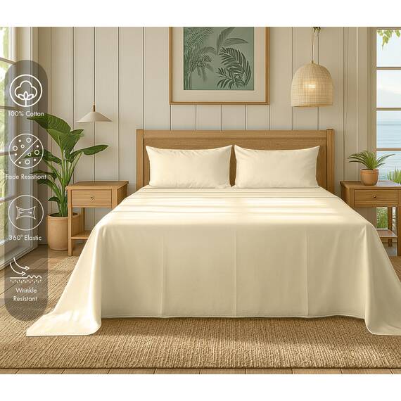 RUVANTI 100% Baumwolle, 4-teiliges Flanell-Bettlaken für King-Size-Bett, Tiefe Tasche, warm, super weich, atmungsaktiv, feuchtigkeitsableitend, Spannbetttuch, 2 Kissenbezüge – Arctic Wolf