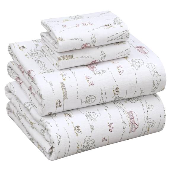 RUVANTI Flanell-Bettwäsche in voller Größe - 100 % gedoppelt gebürstete Baumwoll-Bettlaken-Set, tiefe Taschen 40,6 cm, atmungsaktiv und extra weiche volle Laken für alle Jahreszeiten, warm & gemütlich