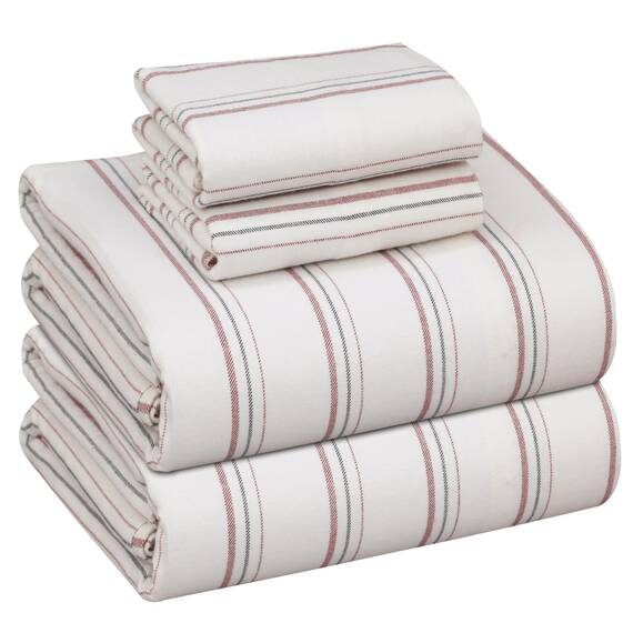 RUVANTI Flanell-Bettlaken in voller Größe - 100 % gedoppelt gebürstete Baumwoll-Bettlaken-Set, tiefe Taschen 40,6 cm, atmungsaktiv und extra weiche Vollbettlaken für alle Jahreszeiten, warm