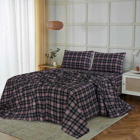 RUVANTI Flanell-Betttücher Vollgröße - 100% Baumwolle gebürstete Bettlaken-Sets - Tiefe Taschen 40,6 cm (passend für bis zu 45,7 cm) - Alle Jahreszeiten atmungsaktiv & superweich - Warm & gemütlich