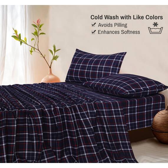 RUVANTI Flanell-Bettlaken, Queen-Size-Größe, 100 % Baumwolle, doppelt gebürstet, tiefe Taschen, 40,6 cm, Queen-Size-Bettlaken-Set, für alle Jahreszeiten, atmungsaktiv und extra weich, warm und