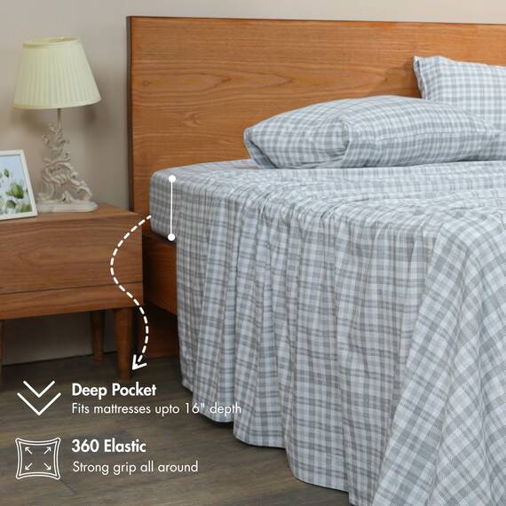 RUVANTI Flanell-Bettwäsche-Sets für Queen-Size-Bett, 100% gebürstete Baumwolle, Tiefe Taschen, 40,6 cm (passend für bis zu 45,7 cm), für alle Jahreszeiten, atmungsaktiv und superweich, warm und