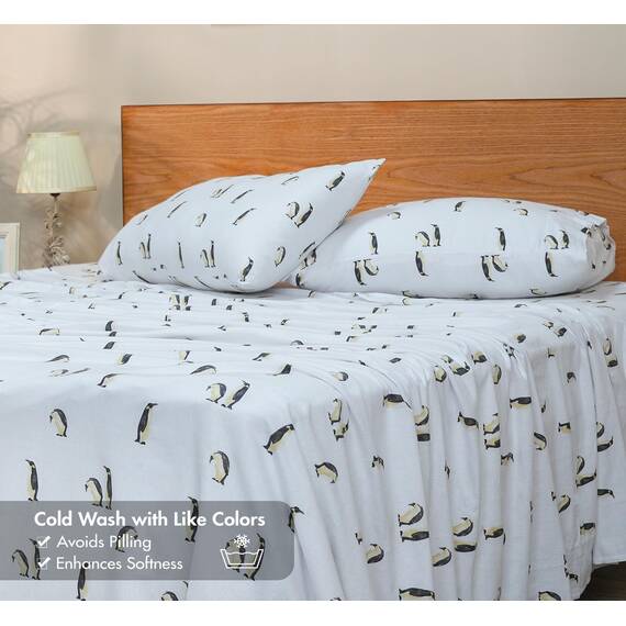RUVANTI Flanell-Bettlaken für King-Size-Bett, GOTS-Zertifiziert, 100% Bio-Baumwolle, 4-teilig, warm, weich und atmungsaktiv, Tiefe Tasche, eng anliegende Passform, doppelt gebürstet, gemütlich