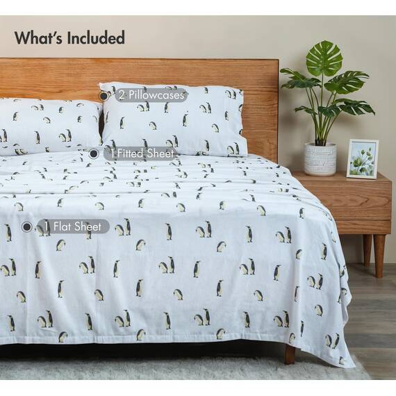 RUVANTI Flanell-Bettlaken für King-Size-Bett, GOTS-Zertifiziert, 100% Bio-Baumwolle, 4-teilig, warm, weich und atmungsaktiv, Tiefe Tasche, eng anliegende Passform, doppelt gebürstet, gemütlich
