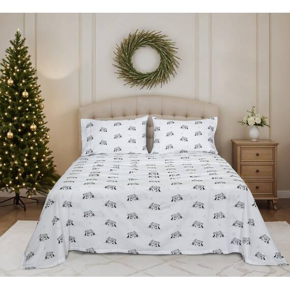 RUVANTI 100 % Baumwolle, 4-teiliges Flanell-Bettlaken für King-Size-Bett, tiefe Tasche, warm, super weich, atmungsaktiv, feuchtigkeitsableitend, inklusive Bettlaken, 2 Kissenbezüge – Blumendruck