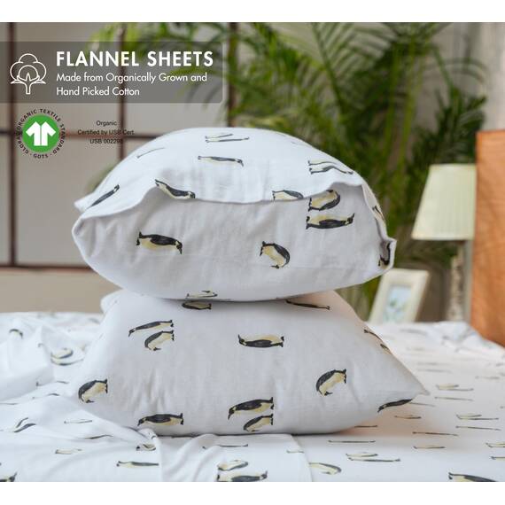 RUVANTI Flanell-Bettlaken für King-Size-Bett, GOTS-Zertifiziert, 100% Bio-Baumwolle, 4-teilig, warm, weich und atmungsaktiv, Tiefe Tasche, eng anliegende Passform, doppelt gebürstet, gemütlich