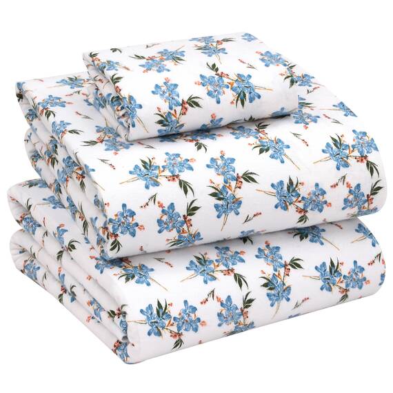 RUVANTI Flanell-Bettwäsche-Set im Einzelbett-Format – Gebürstetes Flanell-Bettwäsche-Set 100% Baumwolle – Tiefe Taschen von 40,6 cm (passt bis 45,7 cm) – Für alle
