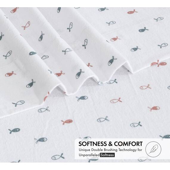 RUVANTI Flanell-Bettlaken-Sets für Doppelbetten – 100 % Baumwolle, gebürstetes Flanell-Bettwäsche-Set – tiefe Taschen 40,6 cm (passend für bis zu 45,7 cm) – alle Jahreszeiten atmungsaktiv und super