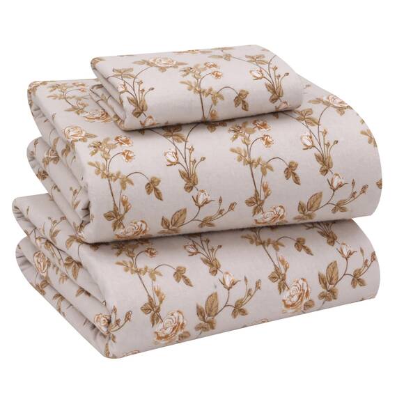 RUVANTI Bettwäsche-Set aus Flanell, Größe Einzelbett, 100 % gebürstete Baumwolle, tiefe Taschen von 40,6 cm (passend für bis zu 45,7 cm), atmungsaktiv und superweich, warm und